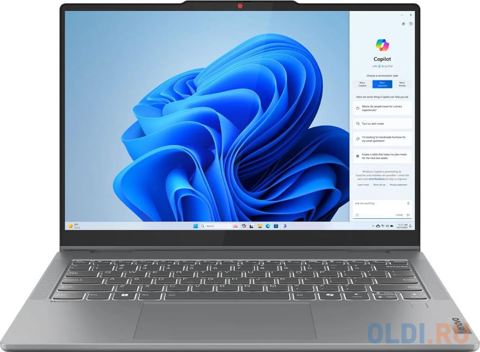 Ноутбук/ Lenovo IdeaPad 5 2-in-1 14AHP9 14"(1920x1200 IPS)/Touch/AMD Ryzen 5 8645HS(4.3Ghz)/16384Mb/512SSDGb/noDVD/Int:AMD Radeon 760M/Cam/BT/WiF