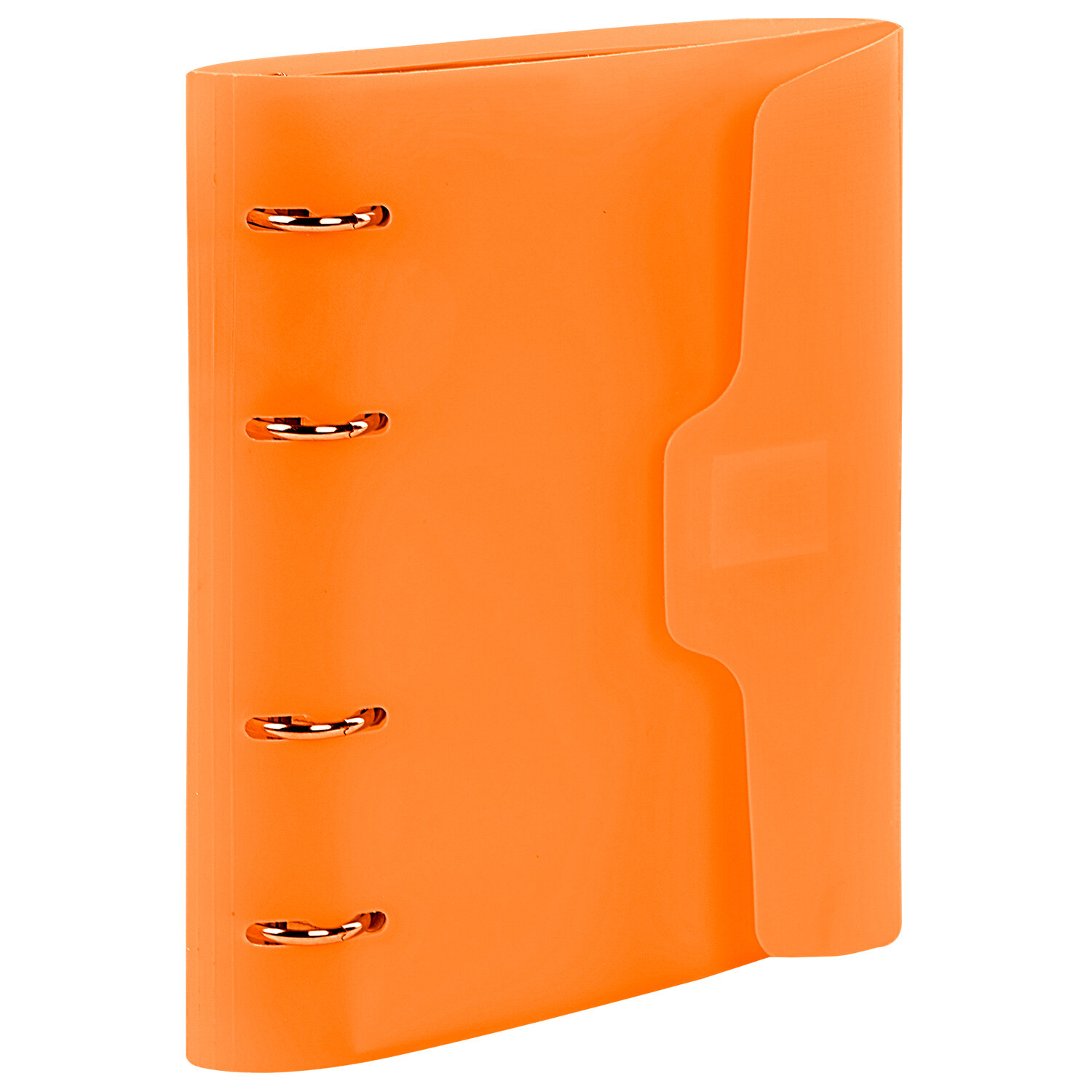 Тетрадь клетка A5 120 листов, кольца, поля, обложка пластик - оранжевый, BRAUBERG Plastic (404636)
