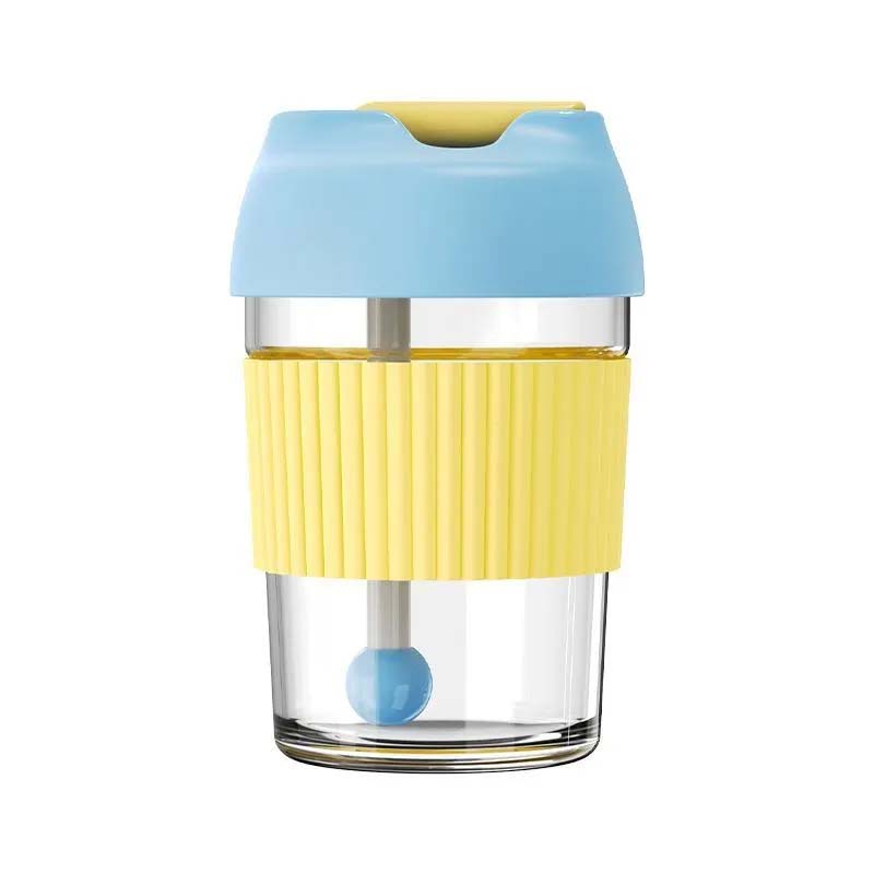 Стакан-непроливайка Kiss Kiss Fish Rainbow Bobo Cup 365ml Light Blue-Yellow G-U36W-183 в Москвe