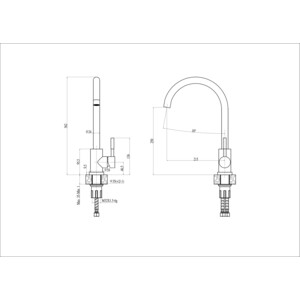 Смеситель для кухни Haiba сталь (HB72304-3) в Москвe