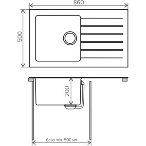 Кухонная мойка Tolero Twist TTS-860 №911 черный (474384)