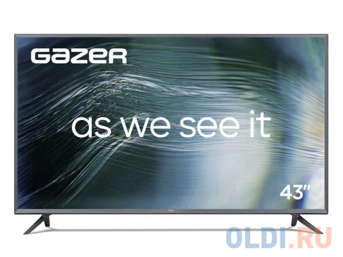 Gazer LED LCD TV 43"(3840x2160) IPS LED, 400cd/m2, USB, HDMI, RCA, CI+ slot, RJ45, miniYPBPR, Multimedia player, Optical, Smart 2+16Gb, DVB-T2/C/