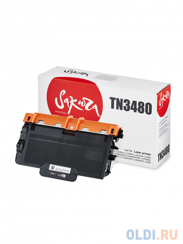 Картридж Sakura TN3480 для Brother DCP-L5500DN/DCP-L6600DW/MFC-L5700DN/MFC-L5750DW/HL-L5000/HL-L5100/HL-L5200/HL-L6250/HL-L6300/HL-L6400/MFC-L6800/MFC