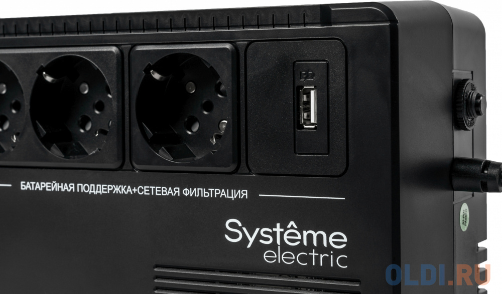 ИБП Systeme Electric Back-Save BV 800 ВА, автоматическая регулировка напряжения, 3 розетки Schuko, 230 В, 1 USB Type-A в Москвe