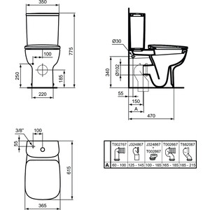 Унитаз-компакт Ideal Standard Esedra с сиденьем микролифт (T282001, T282801, T318301) в Москвe