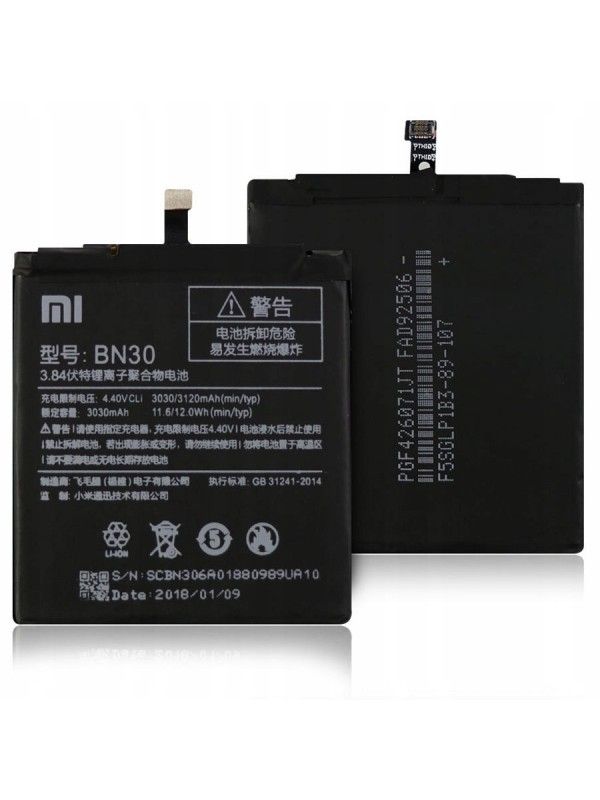 Аккумулятор ZeepDeep BN30 для Xiaomi Redmi 4A, Li-Pol, 3030mAh, 3.85V (801387)