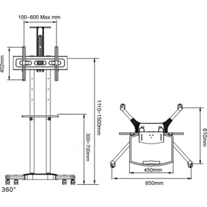 Стойка для телевизора Arm Media PT-STAND-12 black