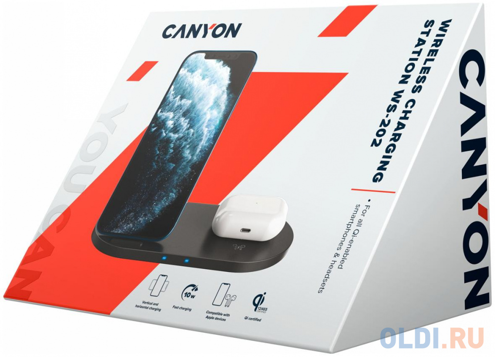 Зарядная док-станция Canyon CNS-WCS202B 3 А USB-C черный