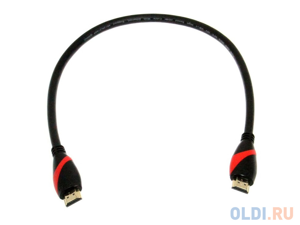 Кабель HDMI 19M/M ver. 2.0 black red, 0.5m VCOM <CG525-R-0.5>