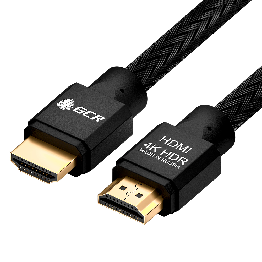 Кабель HDMI(19M)-HDMI(19M) v2.0, экранированный, 1 м, черный GCR (GCR- 51307)