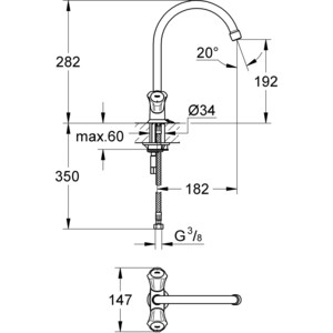 Смеситель для кухни Grohe Costa L с цепочкой (31812001) в Москвe