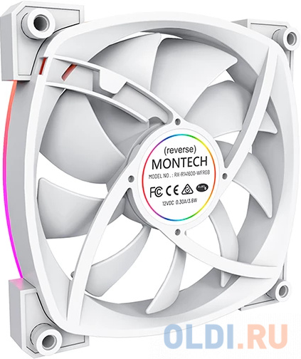 Вентилятор для корпуса Montech RX140 Reverse ARGB 140х140x25 белый 4-pin 27.9дБ (RX140 PWM WHITE) Ret в Москвe