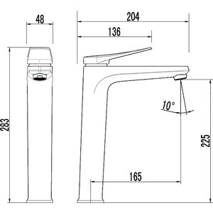 Смеситель для раковины Lemark Bronx высокий, графит (LM3709GM)