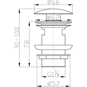 Донный клапан BelBagno SAT Click-clack с переливом, золото (BB-SAT-ORO)