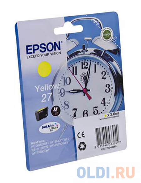 Картридж Epson C13T27044020 350стр Желтый