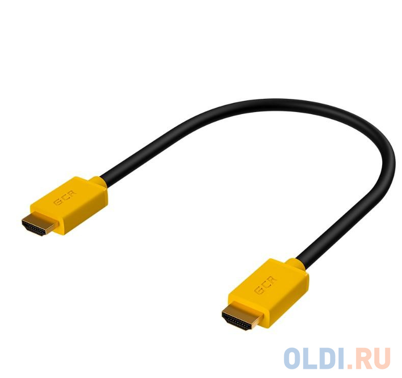 Кабель HDMI 3м Green Connection GCR-HM441-3.0m круглый черный/желтый