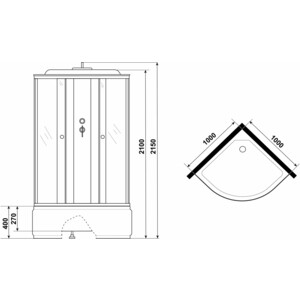 Душевая кабина Niagara E100/40/TN 100х100х215