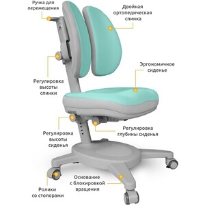 Кресло Mealux Onyx Duo (Y-115) TG + чехол обивка бирюзовая однотонная в Москвe