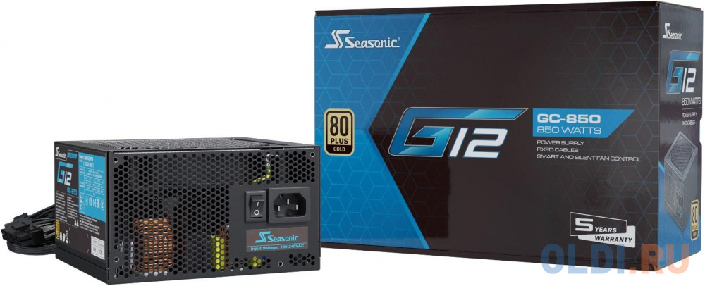 Блок питания Seasonic ATX 850W G12 GC-850 80+ gold (24+8+4+4pin) 120mm fan 6xSATA RTL