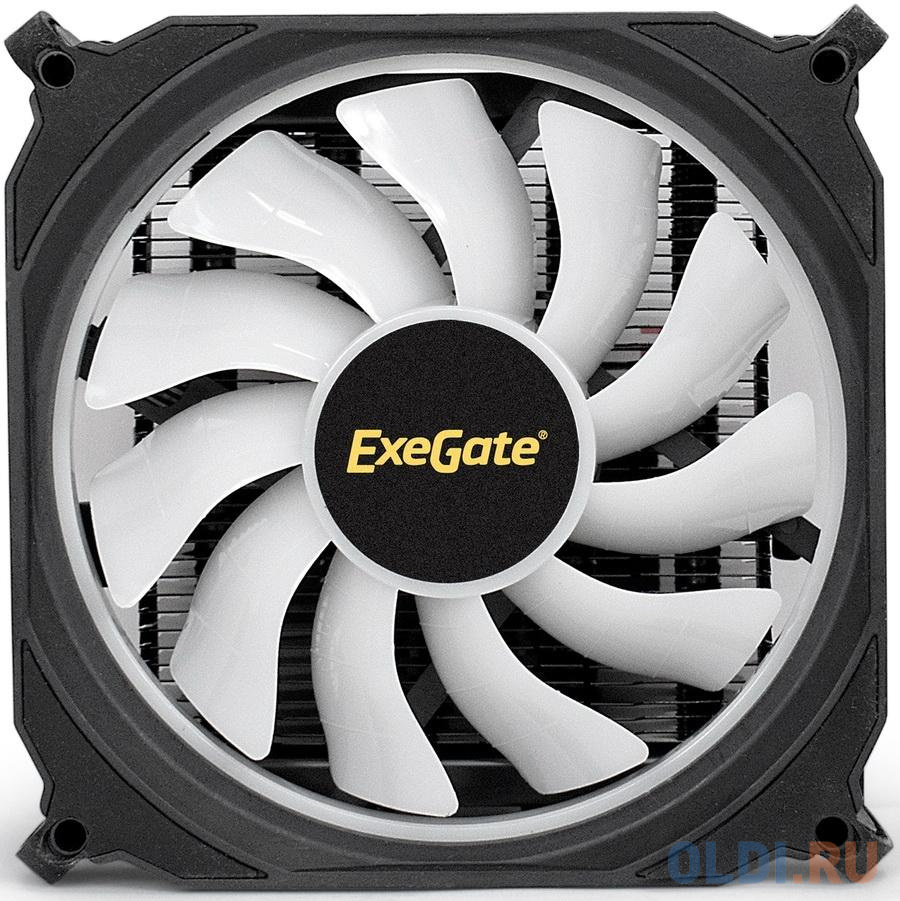 Exegate EX286158RUS Кулер ExeGate Dark Magic EE400XL-PWM.RGB (Al black coating, 4 copper heatpipe, LGA775/1150/1151/1155/1156/1200/AM2/AM2+/AM3/AM3+/A