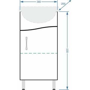 Тумба с раковиной Stella Polar Волна 40 белая (SP-00000230, 1WH110254)