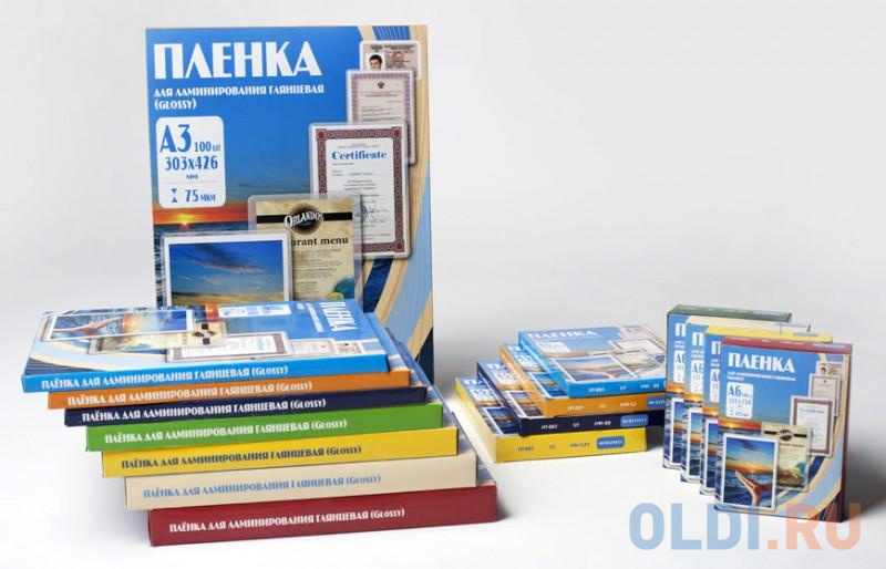 Пленка для ламинирования Office Kit А3 80мик 100шт 303х426 глянцевая PLP10330