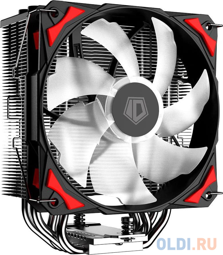 Cooler ID-Cooling SE-214-XT RN LGA1700/1200/115X/AM5/AM4 TDP 180W, PWM, 4 тепл.трубки прямого контакта, FAN 120mm, Red LED