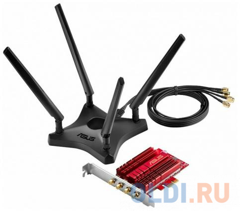 ASUS PCE-AC88 // WI-FI 802.11ac, 1000 + 2167 Mbps, PCI-E Adapter, 4 antenna ; 90IG02H0-BM0000