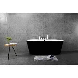 Акриловая ванна BelBagno 170x75 слив-перелив хром, черная (BB200-1700-800-NERO)