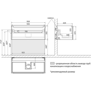 Тумба под раковину Lemark Buno mini 100х45 белый глянец (LM05BM100T)