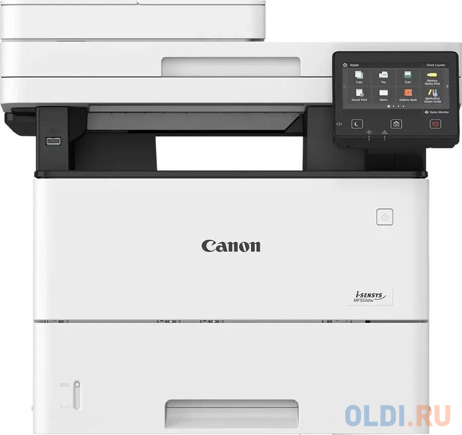 МФУ  Canon i-SENSYS MF553dw (A4, Printer/ Scanner/ Copier/FAX/ DADF/Duplex, 1200 dpi, Mono, 43  ppm, 1 Gb,  800 Mhz DualCore, tray 100+250 pages, LCD в Москвe