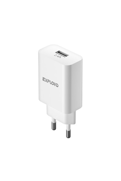 Сетевое зарядное устройство Exployd Easy EX-Z-1419 5Вт, USB, 2.4A, белый (EX-Z-1419)