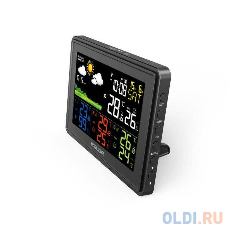 BALDR B0359WST4H4PR-BLACK Беспроводная Метеостанция с тремя внешними датчиками, черный в Москвe