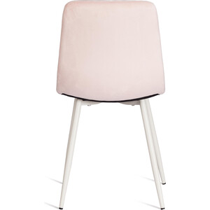 Стул TetChair CHILLY (mod. 7094-1) / 1 шт. в упаковке, вельвет/металл, pink (розовый) HLR39 / белый