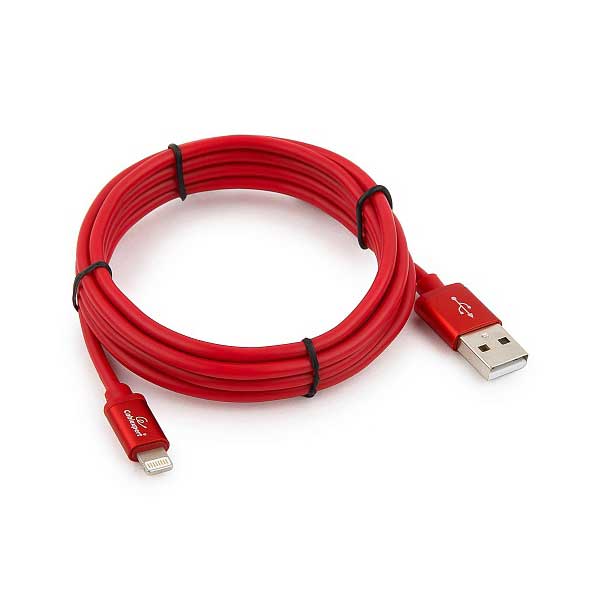 Кабель Gembird Cablexpert Silver Series USB - Lightning 1.8m Red CC-S-APUSB01R-1.8M