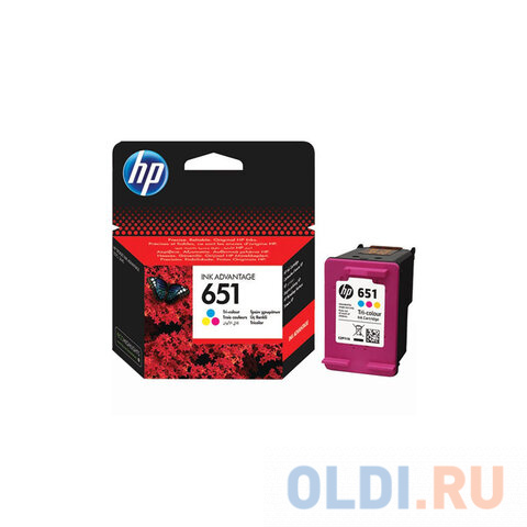 Картридж струйный HP (С2P11AE) Ink Advantage 5575/5645/OfficeJet 202, №651, цветной, оригинальный, ресурс 300 стр., C2P11AE в Москвe