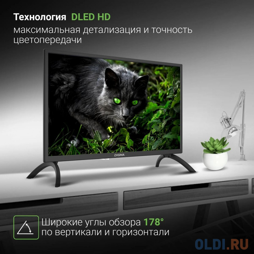 Телевизор LED Digma 24" DM-LED24MBB21 черный/черный HD 60Hz DVB-T DVB-T2 DVB-C DVB-S DVB-S2 USB в Москвe