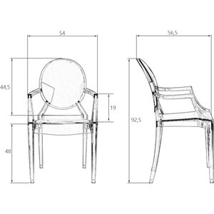 Стул обеденный Dobrin LOUIS GHOST LMZL - РС801 цвет прозрачный в Москвe