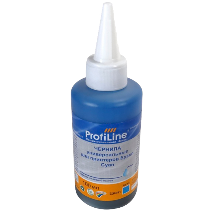 Чернила ProfiLine PL-INK-UNI-Eps-C 100мл, 100 мл, голубой, совместимые для Epson