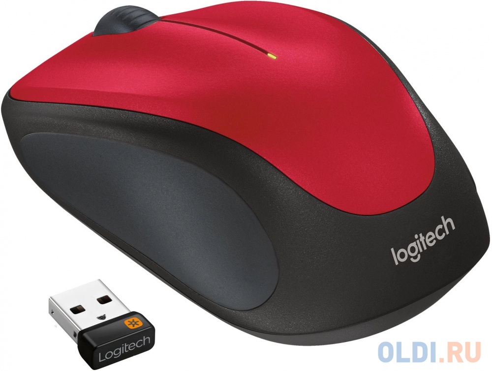 Мышь Logitech M235 красный/черный оптическая 1000dpi беспров. USB2.0 для ноутбука 2but (910-003412)