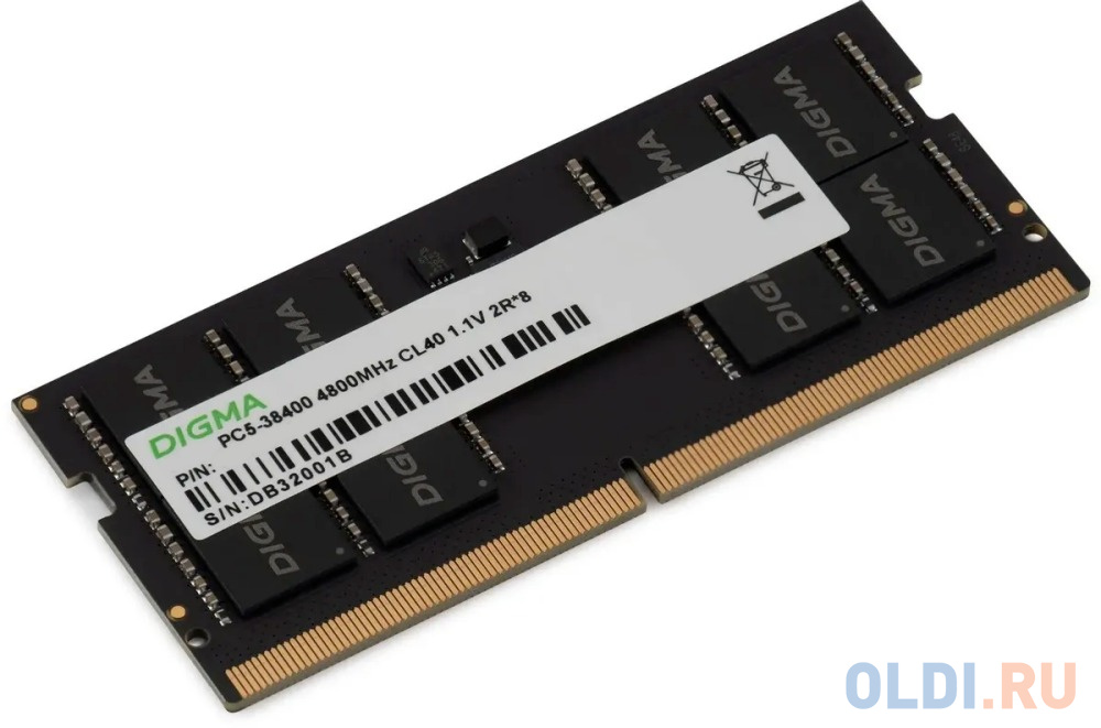 Память DDR5 16GB 4800MHz Digma DGMAS54800016S RTL PC5-38400 CL40 SO-DIMM 262-pin 1.1В single rank Ret