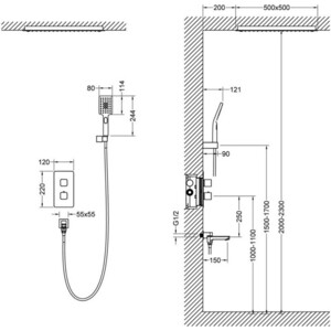 Душевая система Timo Petruma с термостатом, золото матовое (SX-5019/17SM)