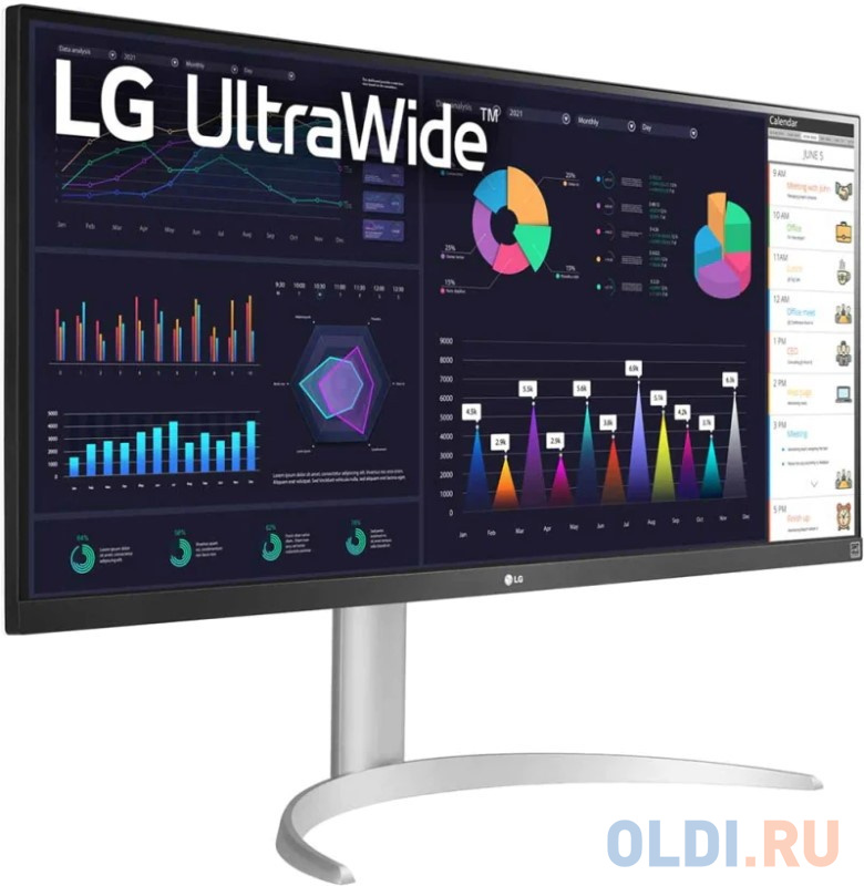 Монитор LG 34" 34WQ65X-W черный IPS LED 21:9 HDMI матовая HAS 500cd 178гр/178гр 2560x1080 DP FHD USB 7.9кг в Москвe