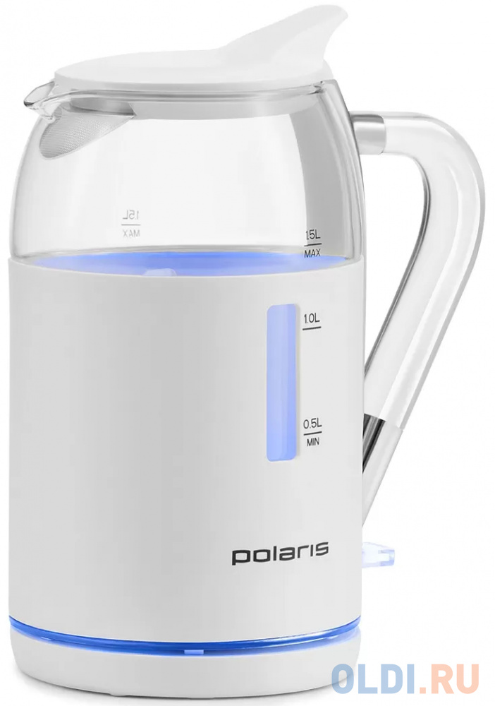 Чайник электрический Polaris PWK 1563CGL 2200 Вт белый прозрачный 1.5 л пластик