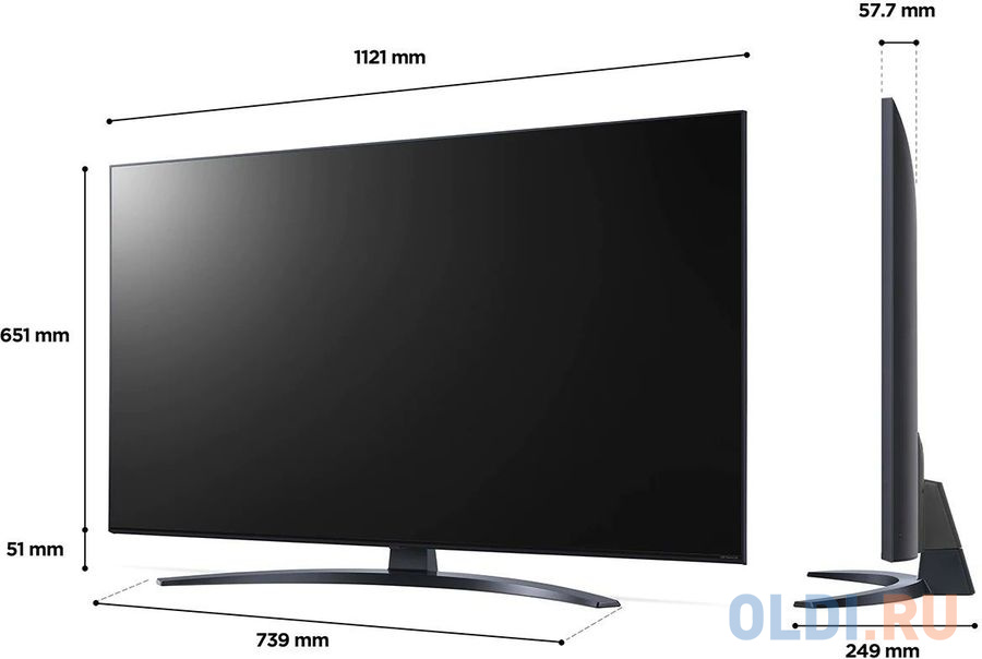 Телевизор 43" LG 43NANO766QA.ARUB синий 3840x2160 60 Гц Smart TV Wi-Fi 3 х HDMI 2 х USB RJ-45 Bluetooth