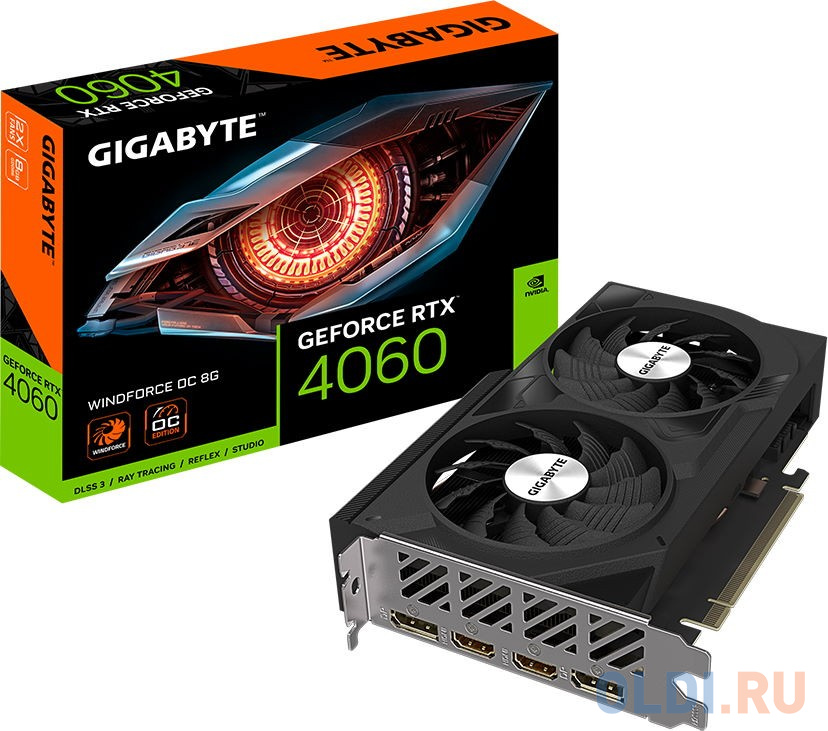 Видеокарта GigaByte nVidia GeForce RTX 4060 WINDFORCE OC 8GB 8192Mb