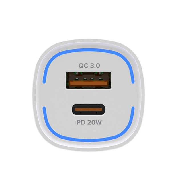 Зарядное устройство Pero AC05 USB-A QC3.0 + USB-C PD 38W White AC05WH в Москвe