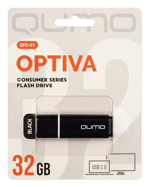 Флешка QUMO USB 2.0 32GB Optiva 01 Black QM32GUD-OP1-black