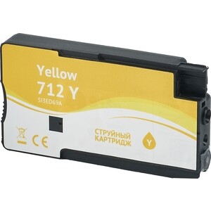 Картридж Sakura 3ED69A (№712 Yellow) для HP, желтый чернил, 29 мл.