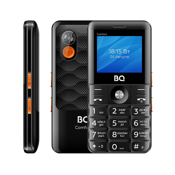 Мобильный телефон BQ 2006 Comfort, 2" 220x176 TFT, 32Mb RAM, 32Mb, BT, 1xCam, 2-Sim, 1600 мА·ч, USB Type-C, черный